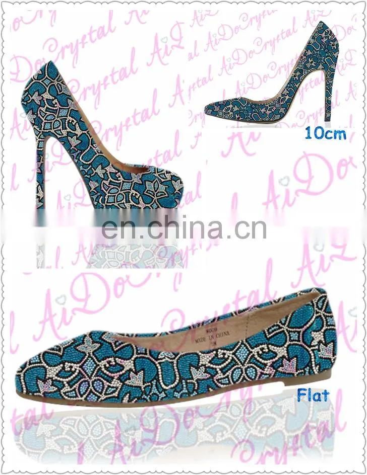 Aidocrystal 2015 new arrival hot sale fashion flat shoes pretty fashion italian shoes and bags to match women