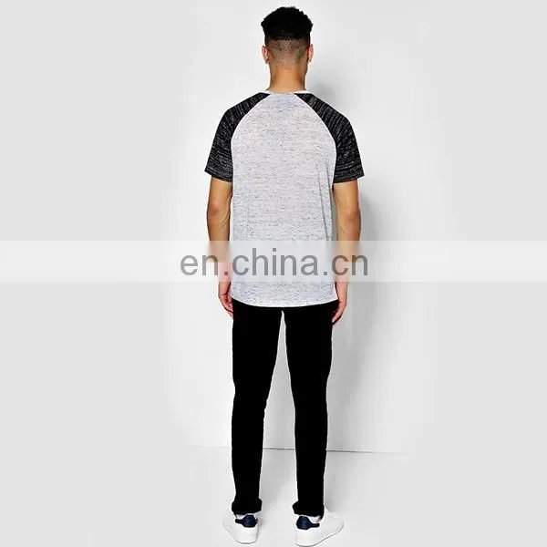 Promothion latest simple blank reglan sleeve cheap wholesale men's tshirt