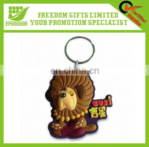 Customized PVC Lovely Rubber Key Rings for Promotion
