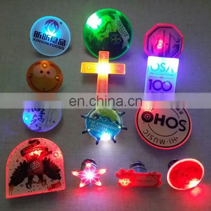 best customized advertising personalise led flashing badge buttons