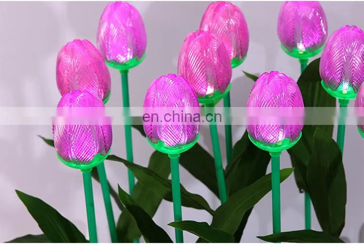 New Solar LED Dream Lantern Tulip Light Outdoor Waterproof Lawn Light LED Easy Light