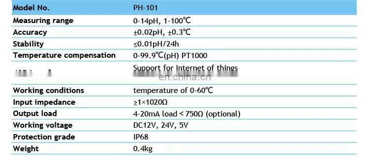 digital online ph glass probe electrode for testing strong acid and alkali PH-101