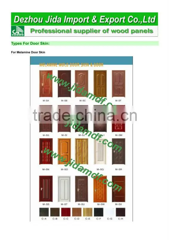 HDF Moulded Melamine Door Skin High quality