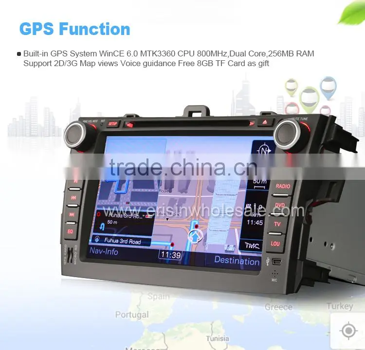 Erisin ES8288M The Newest 8 inch 2 Din Car DVD Player GPS Bluetooth for Toyota