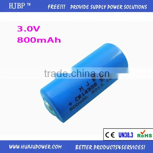 HJBP china factory wholesales non-rechargeable LIMNO2 3V CR14335BL primary lithium battery