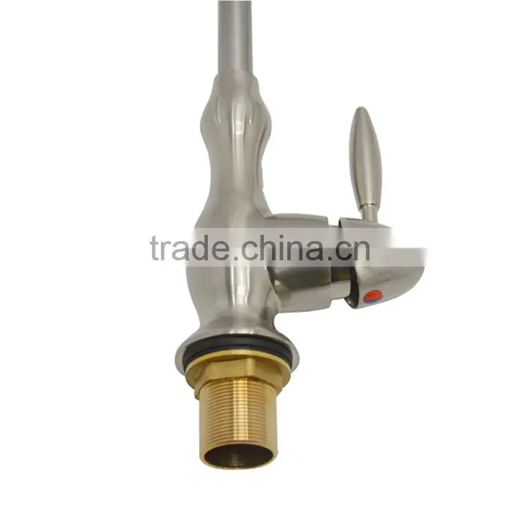 antique brass brushed single hole kitchen waterfall sink faucet