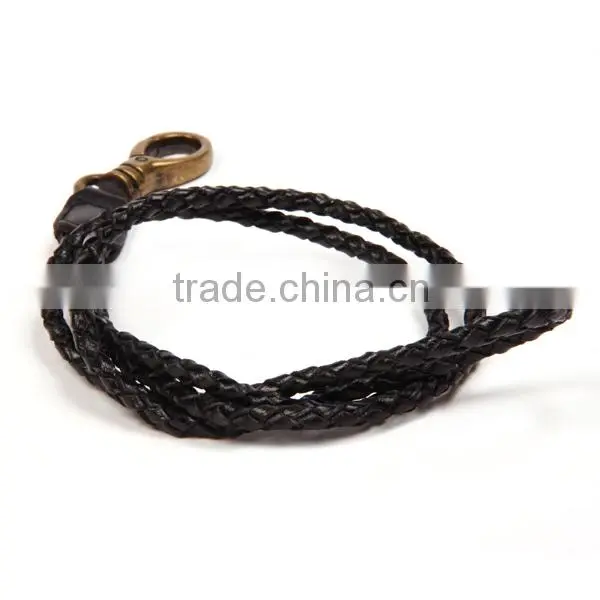 2015 wholesale handmade crafts fashion neck hanging braided leather key chains,key holder wholesale
