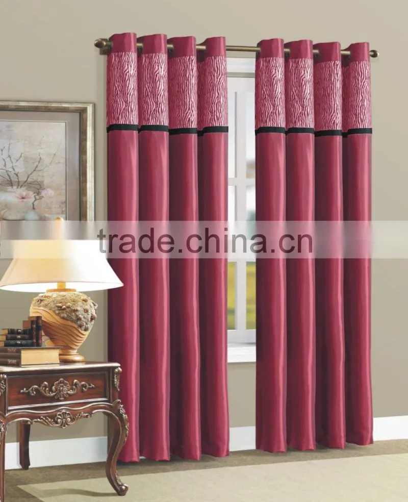 1PC Faux Silk Solid Panel Curtains Designs with 8 Grommets Living Room Curtains