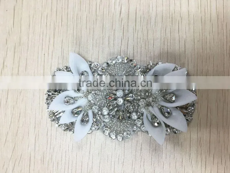 Embroidered Organza Flower Appliques for Bridal Dresses