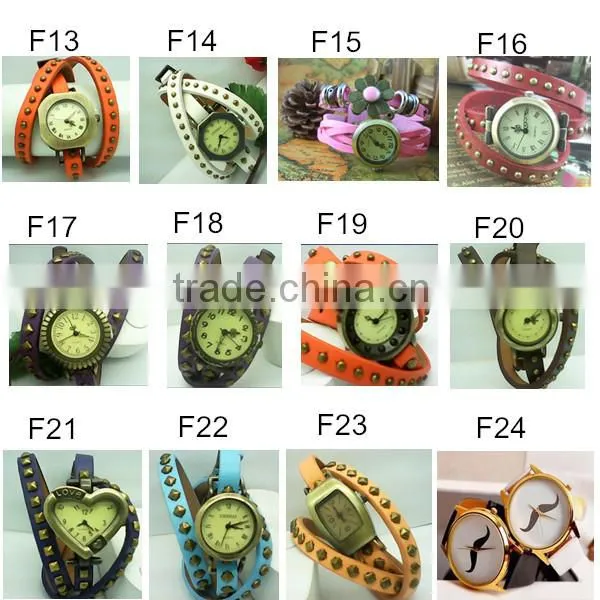 wholesale vintage ladies watch leaf bracelet