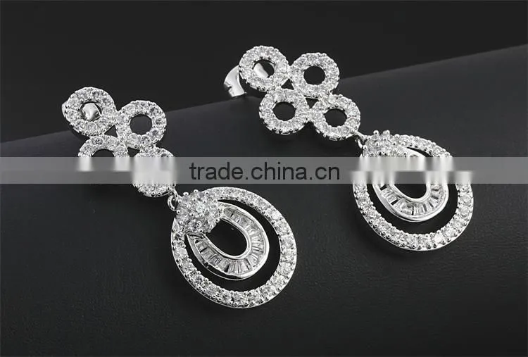 Round Top AAA Quality Cubic Zirconia Dubai White Gold Luxury Bridal Jewelry Set
