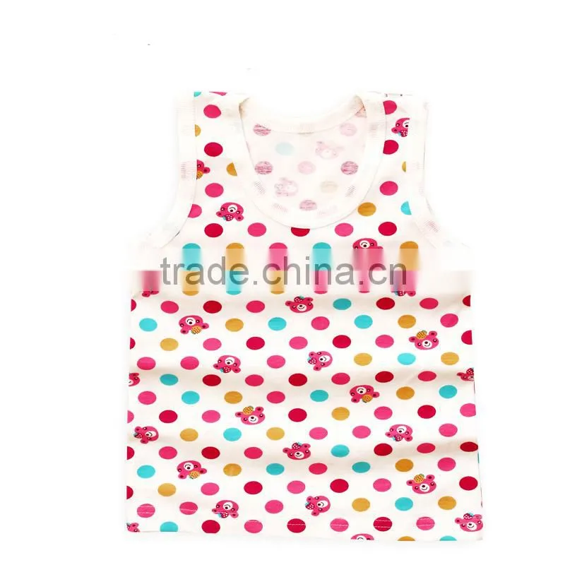 100% cotton custom printed children vest for bulk China supplier