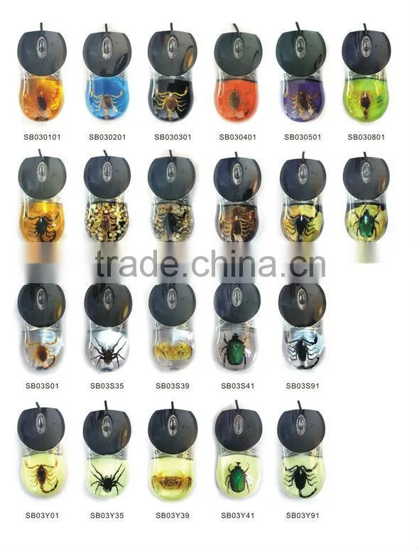 Resin Clear black real red Rose embedded decorative Wired Computer Mouse