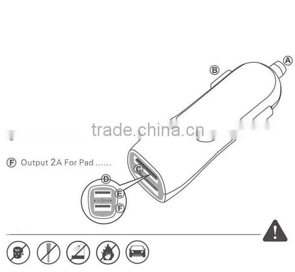 mini car charger,portable usb car charger,for mobile phone dual usb car charger