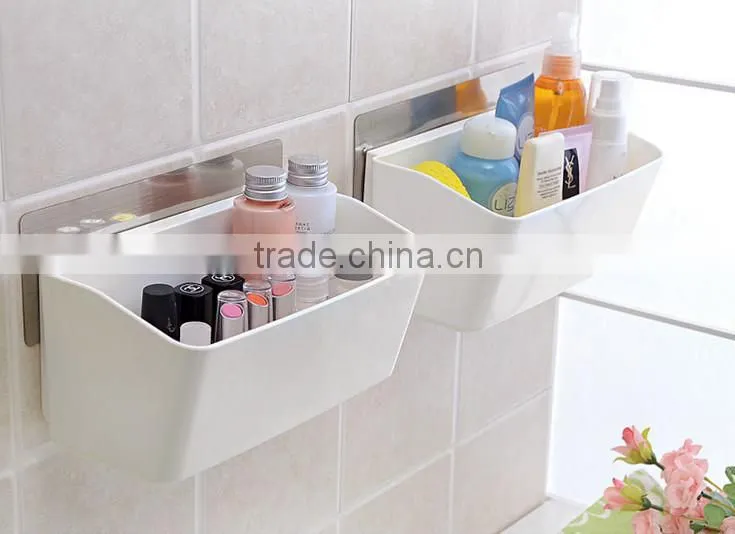 Multi-function Plastic Bathroom & Kitchen Storage Box With Super Suction