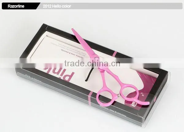 Pink Teflon Coating Convex-edge Stainless Steel hairdressing scissors