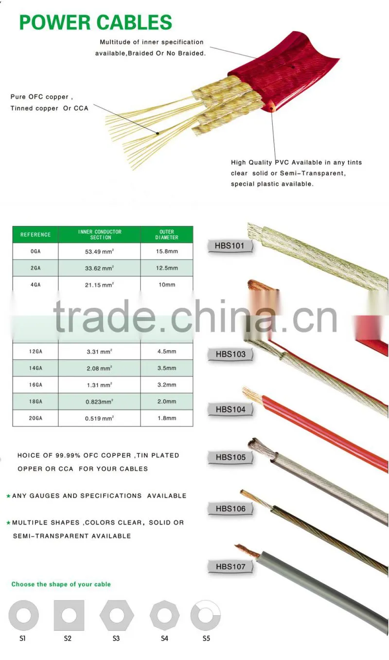 Car Amplifier kits power cable / power cable