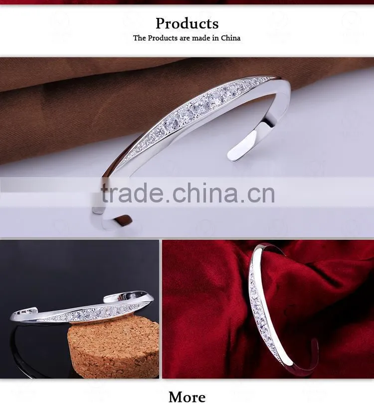 China Fashion Jewelry Factory Price Silver Plated Bangles Wholesale