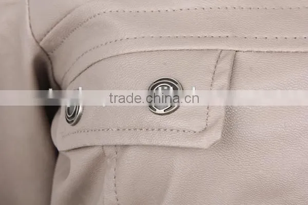 Lady's cheap stocklot leather jacket with high quality