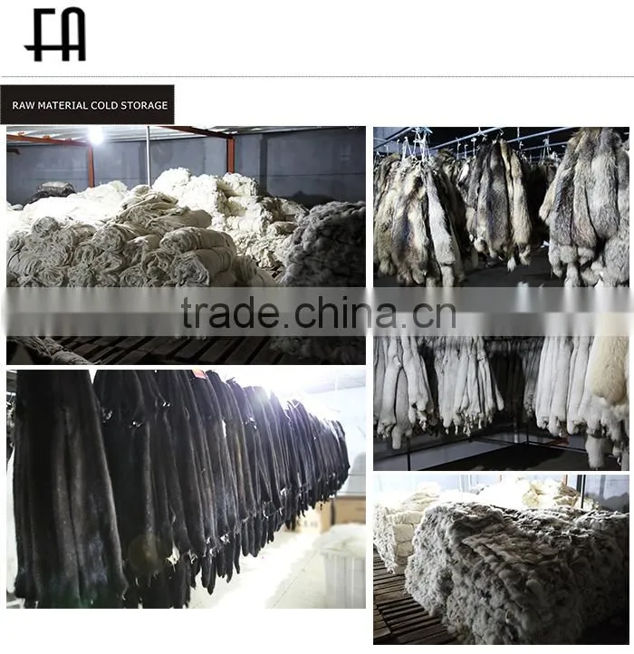 Factory direct wholesale price open front rabbit knitted fur cape