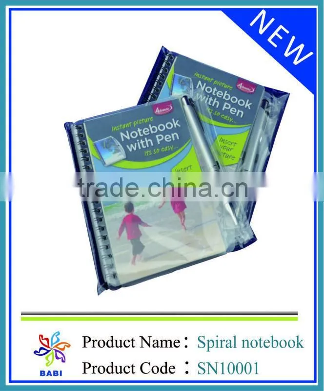 PVC cover with pen spiral notebooks