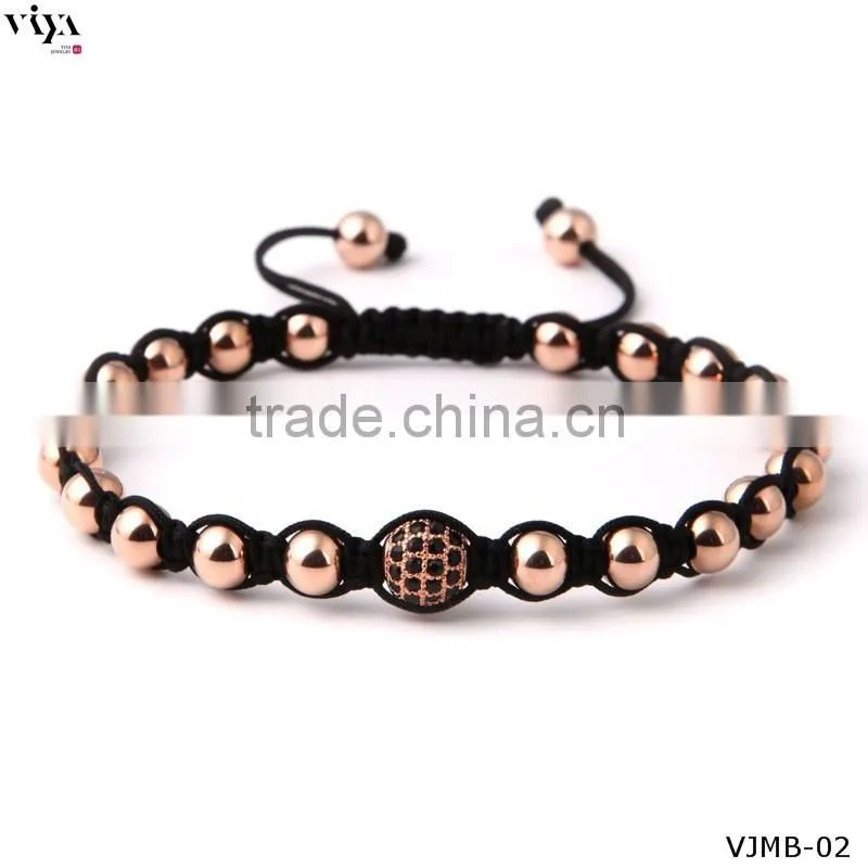 china knotted beads jewellery custom engraved logo metal beads Eco-Friendly non allergic bracelet
