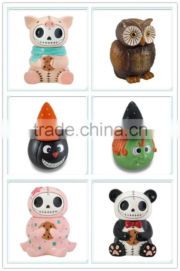 Halloween Themed Ceramic Storage Jars with Lids