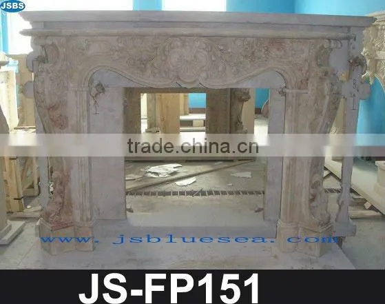 Red marble statue friepalce mantel