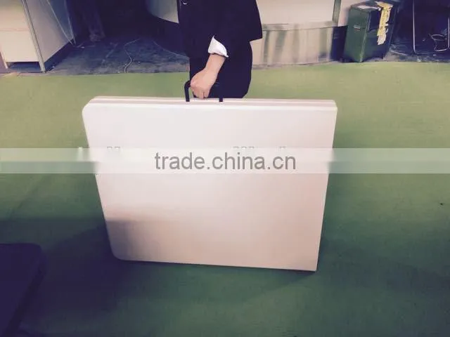 Portable Plastic Folding Table With Rattan Design