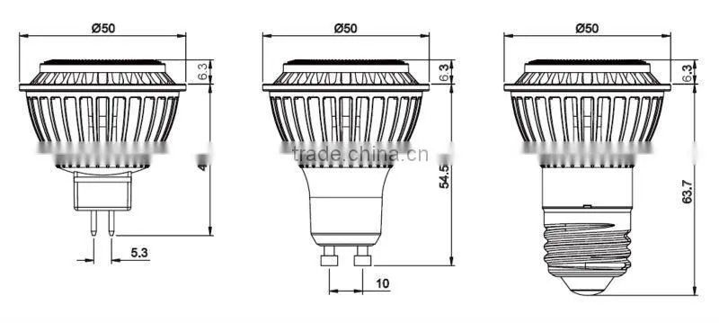 Energy star CRI80 12V Mr16 5w UL GU5.3 COB LED Spotlight