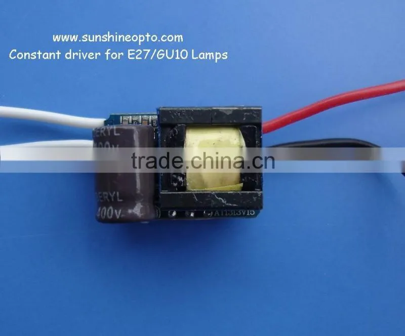 LED Constant current driver input 85/265V for 1x3W E27/GU10 LED lamps
