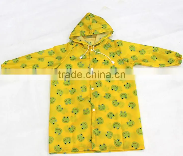PU fabric rain jacket print logo in raincoats wholesale