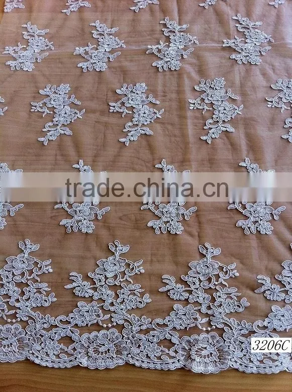 2015 hot sale embroidered lace for bridal
