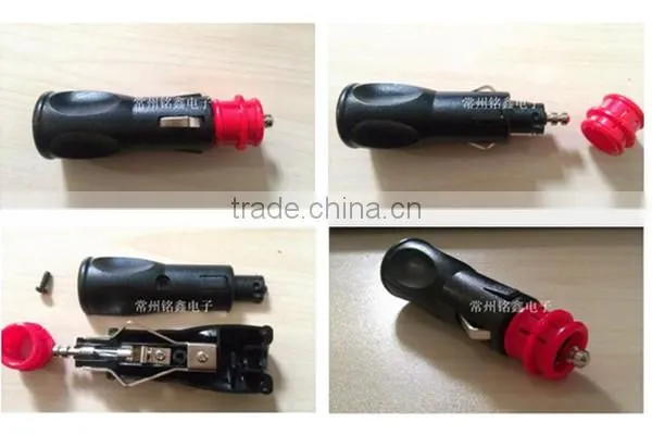 European style ac adapter red head cigarette lighter to dc adapter