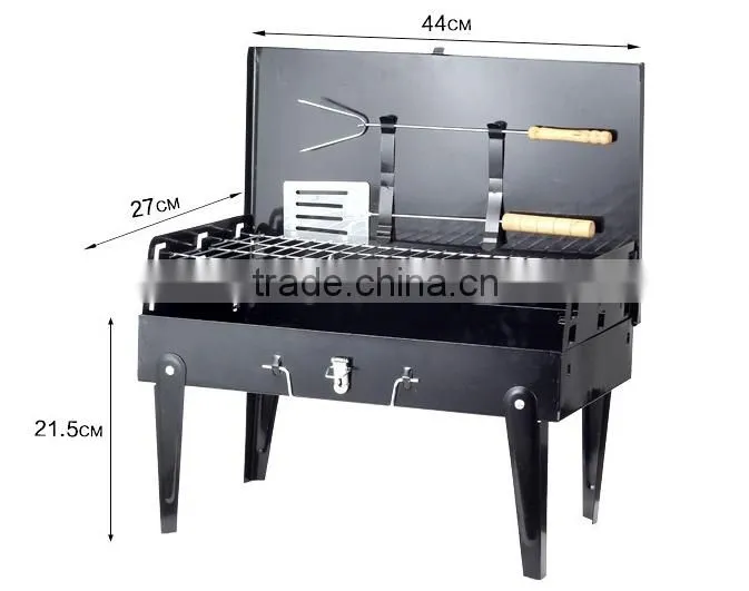 Fashion portable folding charcoal rotisserie bbq grill