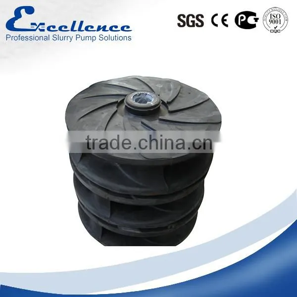 Corrosion resistant rubber lined slurry pump impeller