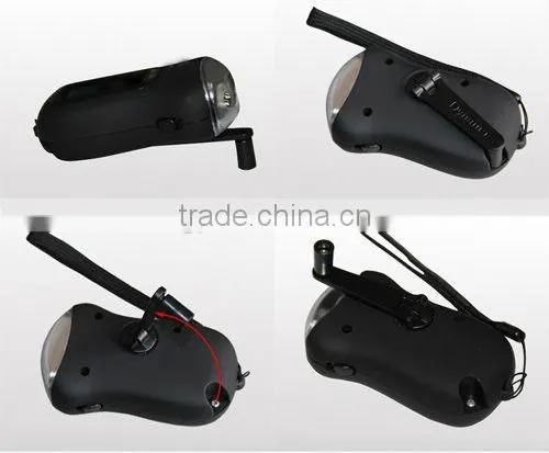 solar dynamo torch flashlight 3 led emergency flashligh light