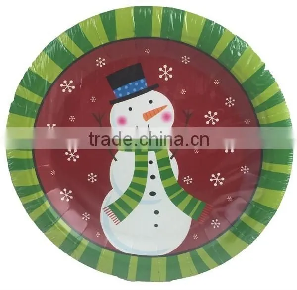 Christmas Snowman Disposable and Holiday Party Snowman Dinner Plates Dessert Plates Paper Cups Paper Napkins Spoons Forks Knives