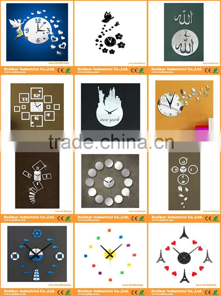 football design acrylic DIY clock for promotion