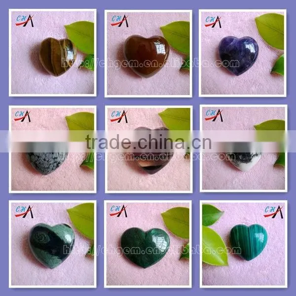 40*35*20 mm semi-precious stone heart stone wholsales