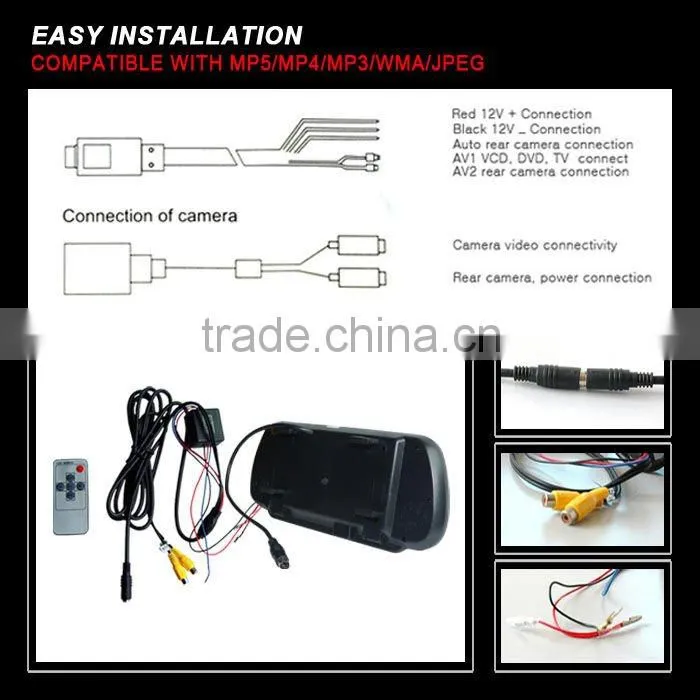 Blutooth 7" rear view camera capatible with MP5/MP4/MP3/WMA/JPEG(CL-706U)