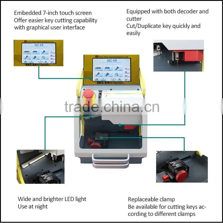 SEC-E9 High quality key cutting machine price and auto smart key cutting machine price with free software updated