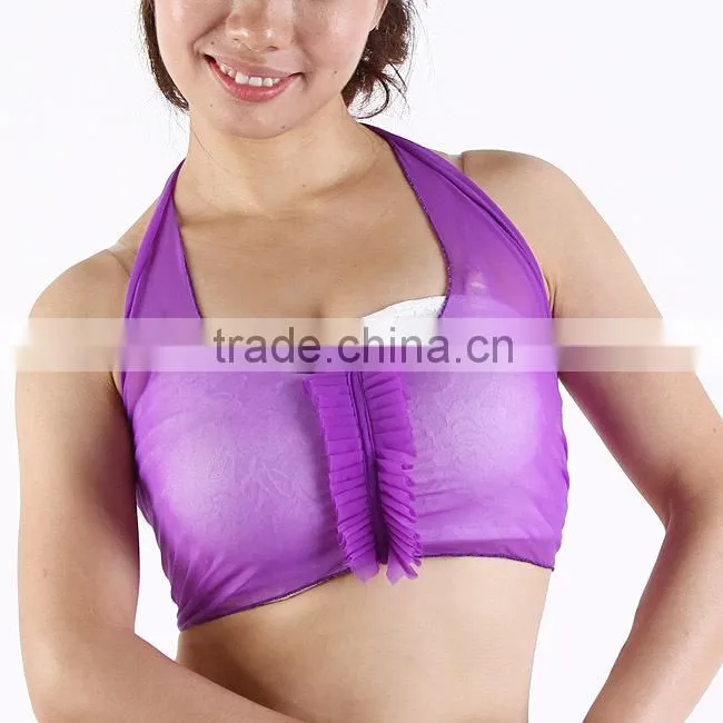 Short Vest Bright Yellow Belly Dance practice Tops