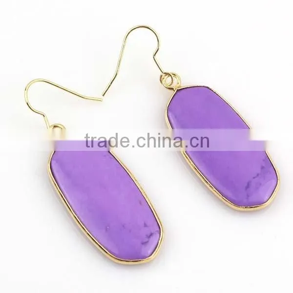 Semi-precious gem agate stone drop earring