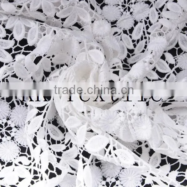2014 Hottest embroidery fabric #SL0011 floret mesh bottom 3d flower fabric