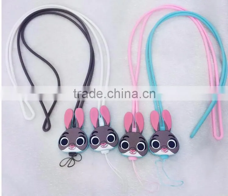 2016 cute silicone mobile phone strap
