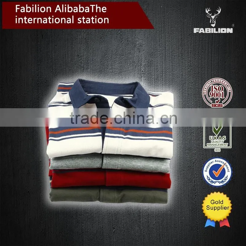 2016 OEM wholesale china men's fashion color stripe for softextile polo shirt