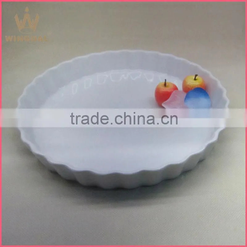 glazed porcelain round shaped pizza plate