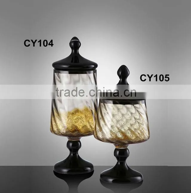 wholesale home decoration Glassware from China Color Home Decorative Apothecary Glass Jar