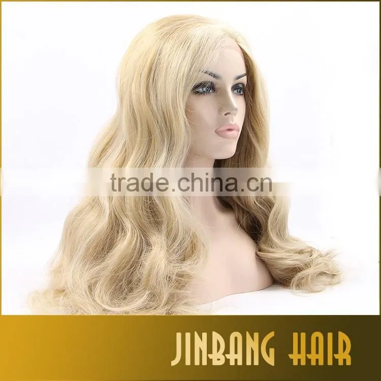 2016 High Quality Blonde Long Loose Curl Synthetic Lace Front Wigs Heat Resistant Lace front Wigs